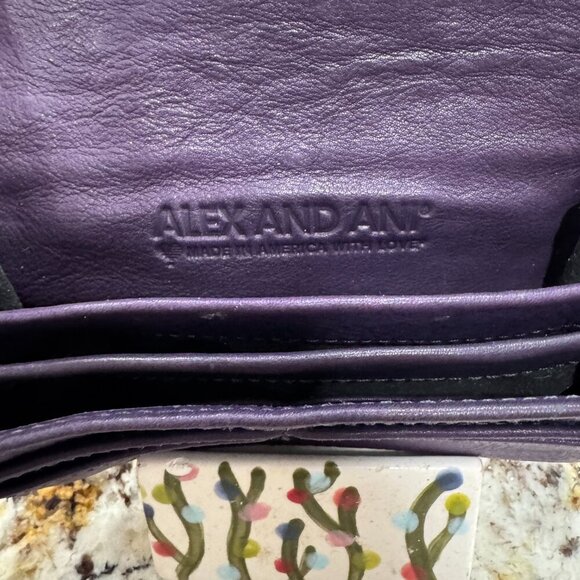 Alex and Ani leather embossed leather wallet - Deep Purple - Picture 4 of 8